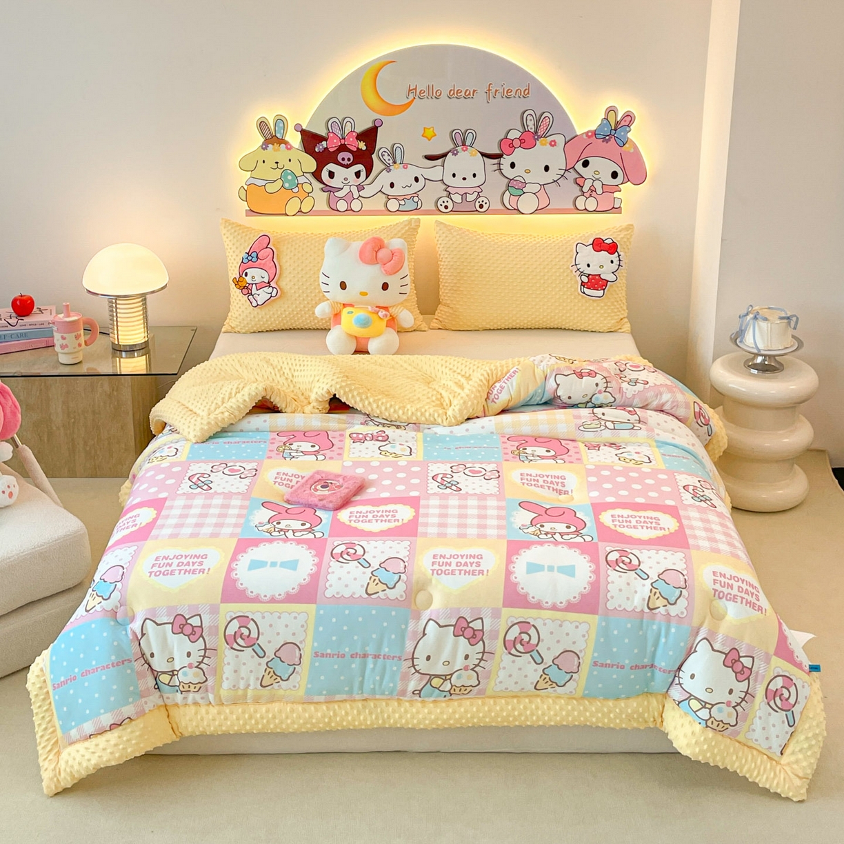 91家纺网 家纺一手货源 找家纺 （总）花满路 2024新款儿童三丽鸥迪士尼系列秋冬豆豆被冬被春秋被被子被芯