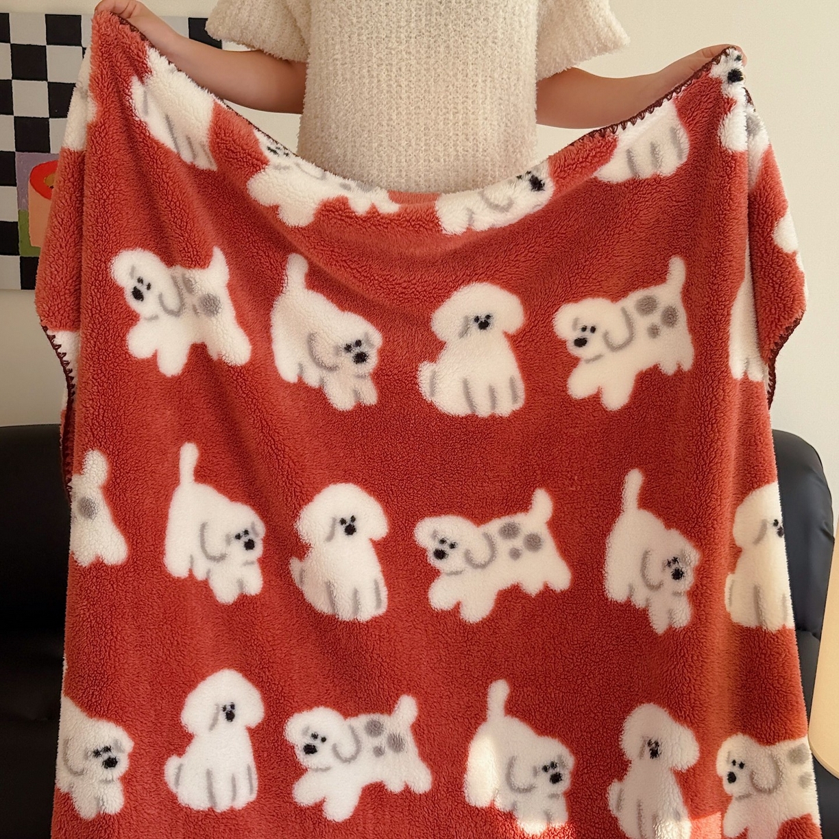 91家纺网 家纺一手货源 找家纺 （总）顾里家纺 2025新款韩系卡通云朵绒盖毯