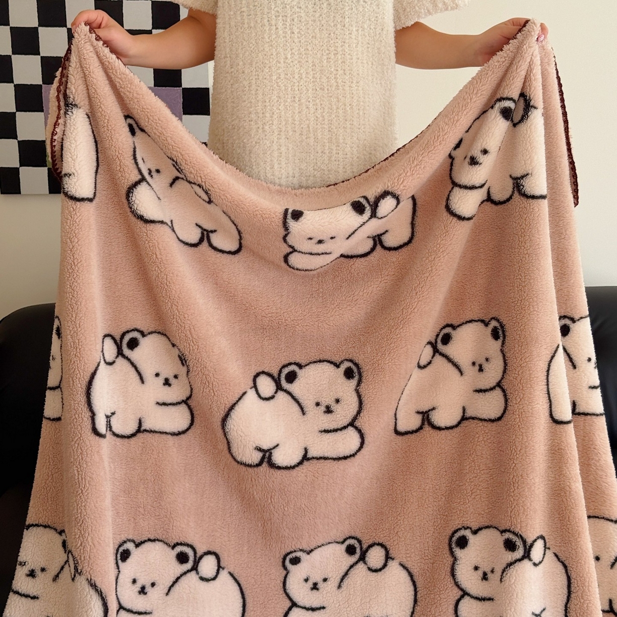 91家纺网 家纺一手货源 找家纺 （总）顾里家纺 2025新款韩系卡通云朵绒盖毯