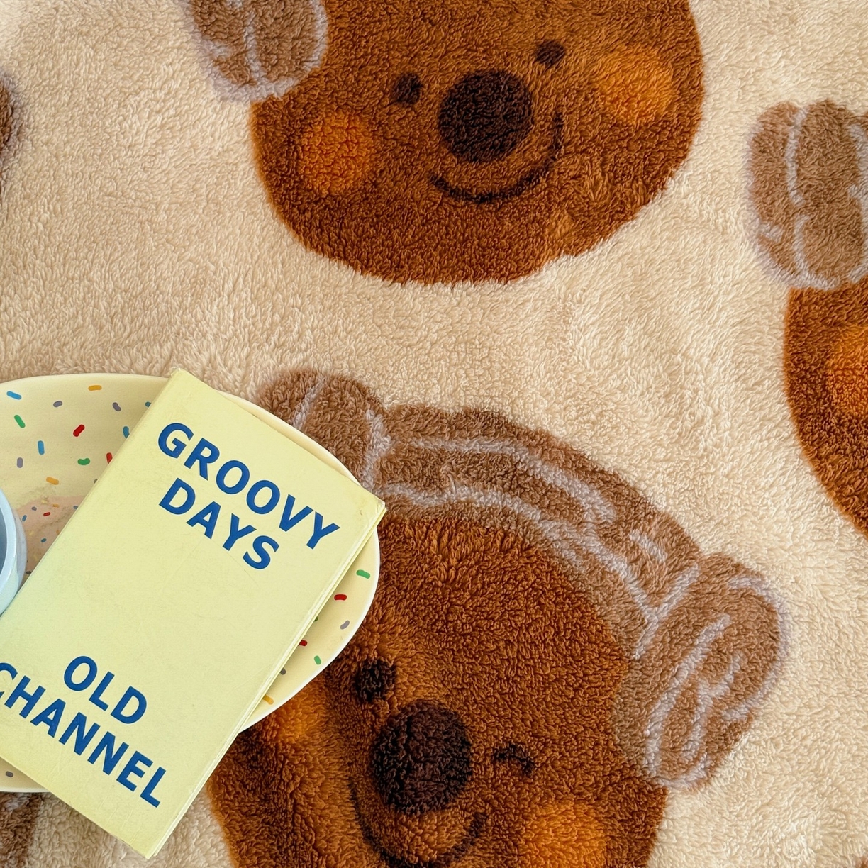 91家纺网 家纺一手货源 找家纺 顾里家纺 2025新款韩系卡通云朵绒盖毯 幸运幼熊