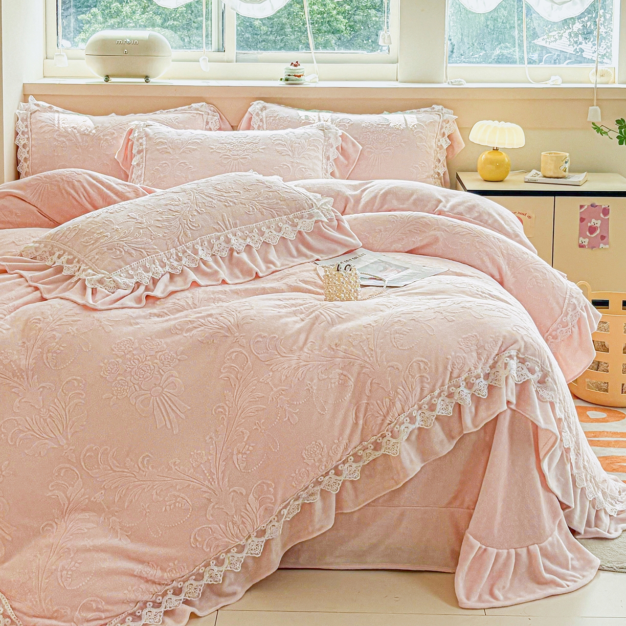 91家纺网 家纺一手货源 找家纺 （总）锦格家纺 2024新款A类高克重牛奶绒四件套