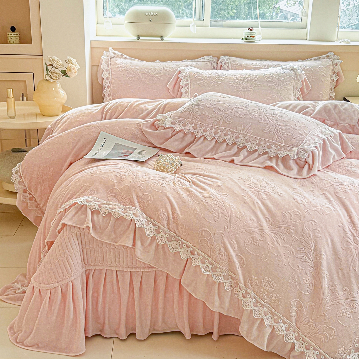 91家纺网 家纺一手货源 找家纺 （总）锦格家纺 2024新款A类高克重牛奶绒四件套