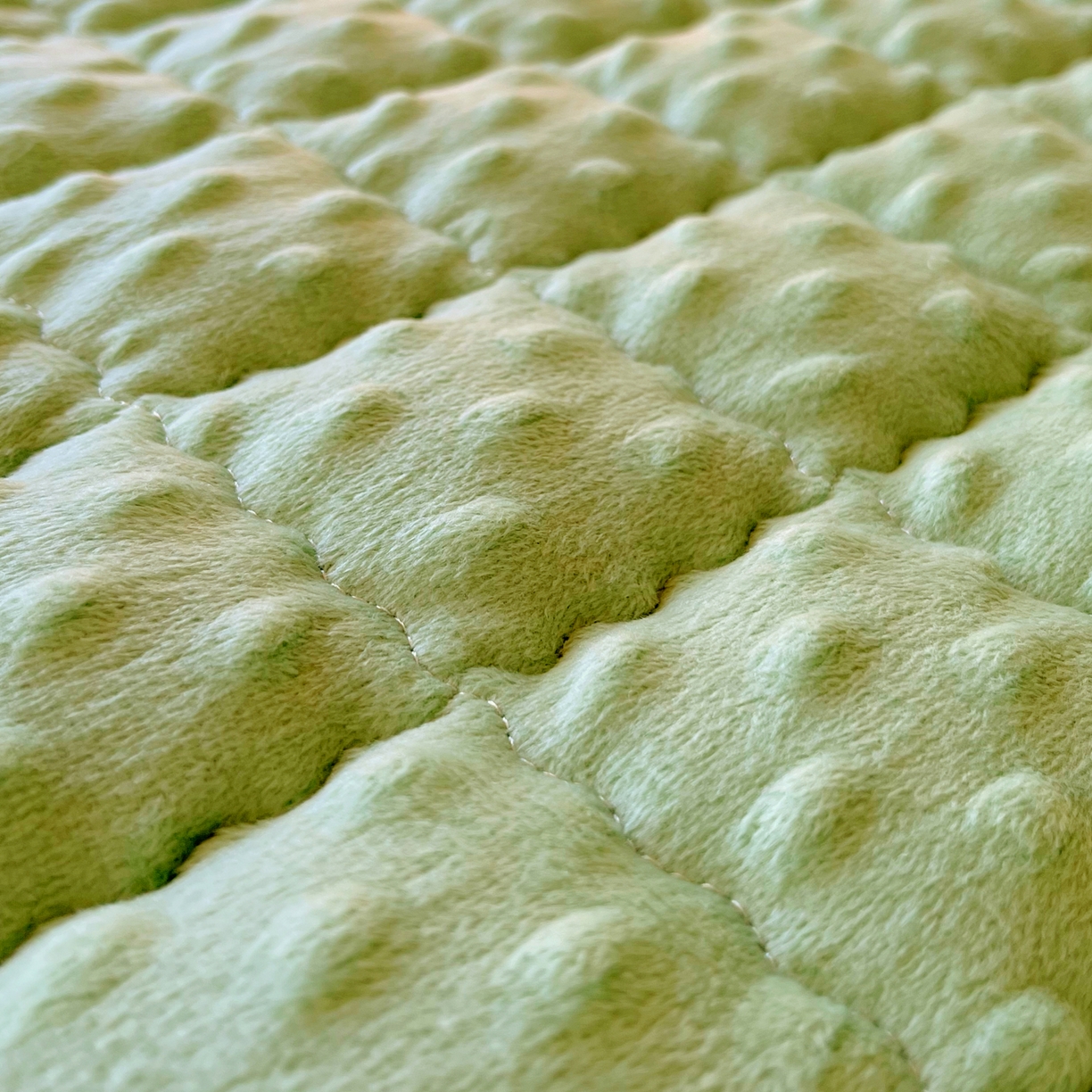 91家纺网 家纺一手货源 找家纺 金鑫汇家纺 2025秋冬纯色豆豆绒床褥垫系列-学生床 学生床豆豆绒床褥垫绿色