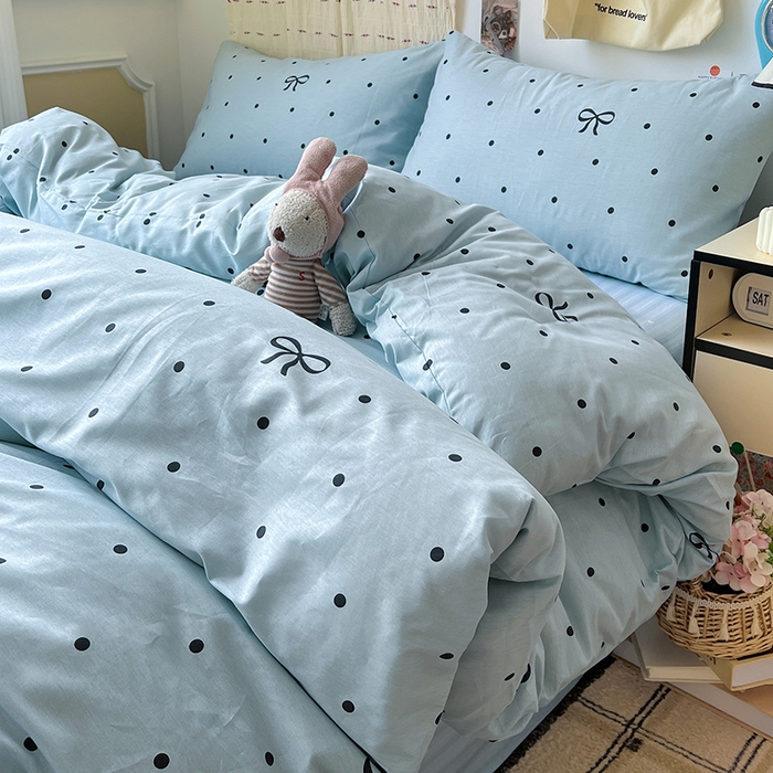 91家纺网 家纺一手货源 找家纺 （总）耀悦家纺 2025新款40支全棉纯棉四件套ins卡通可爱风简约