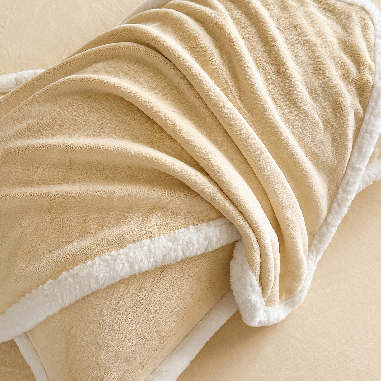 91家纺网 家纺一手货源 找家纺 诺梵家纺 2025新款兔毛包边中式绣花四件套-苏颜 苏颜-米黄