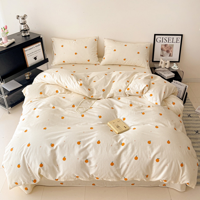 91家纺网 家纺一手货源 找家纺 （总）耀悦家纺 2025新款40支全棉纯棉四件套ins卡通可爱风简约