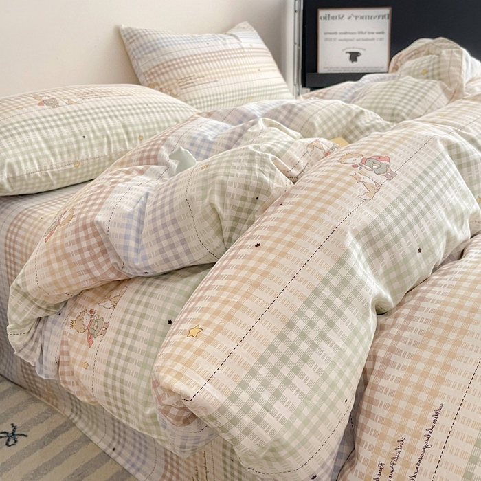 91家纺网 家纺一手货源 找家纺 耀悦家纺 2025新款40支全棉纯棉四件套ins卡通可爱风简约 小骑士