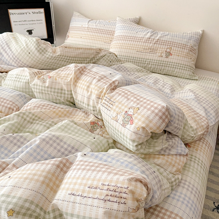 91家纺网 家纺一手货源 找家纺 耀悦家纺 2025新款40支全棉纯棉四件套ins卡通可爱风简约 小骑士