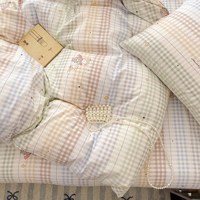 91家纺网 家纺一手货源 找家纺 耀悦家纺 2025新款40支全棉纯棉四件套ins卡通可爱风简约 小骑士