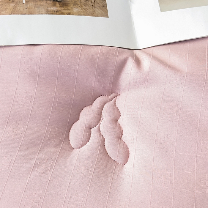 91家纺网 家纺一手货源 找家纺 置顶家纺 2024新款贡缎提花大豆纤维被子被芯--实拍图 串串格-浅豆沙