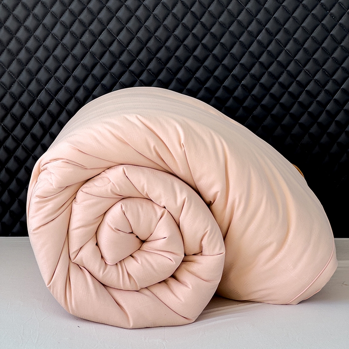 91家纺网 家纺一手货源 找家纺 置顶家纺 2024新款贡缎提花大豆纤维被子被芯--实拍图 串串格-温馨玉色