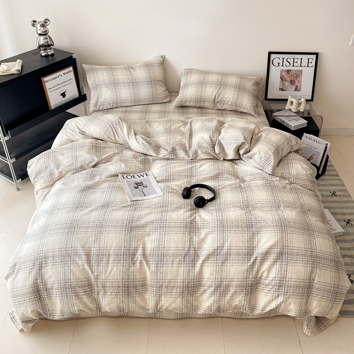 91家纺网 家纺一手货源 找家纺 耀悦家纺 2025新款40支全棉纯棉四件套ins卡通可爱风简约 自由派