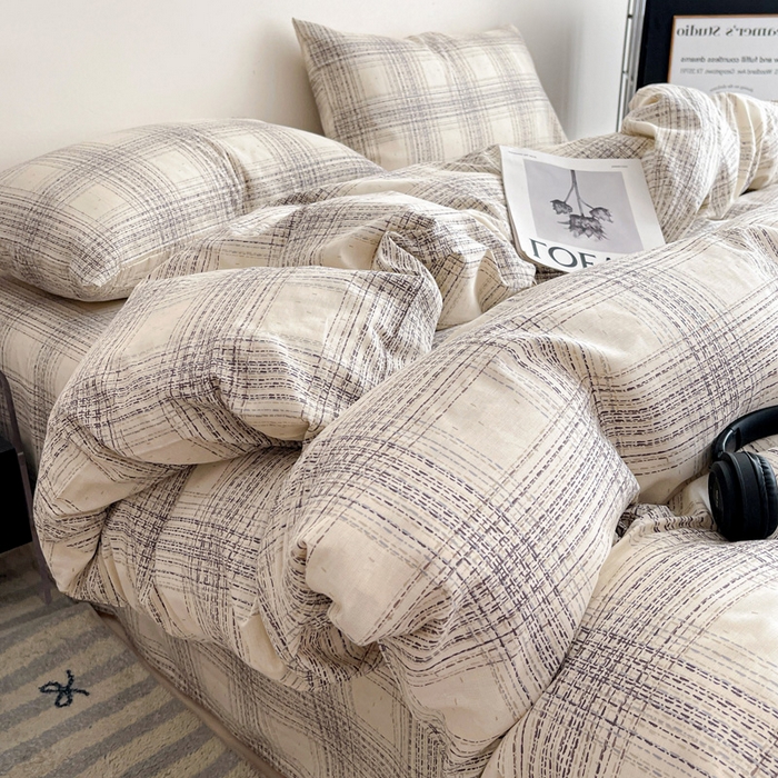 91家纺网 家纺一手货源 找家纺 耀悦家纺 2025新款40支全棉纯棉四件套ins卡通可爱风简约 自由派