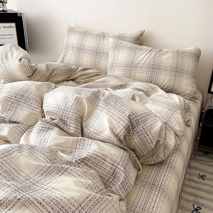 91家纺网 家纺一手货源 找家纺 耀悦家纺 2025新款40支全棉纯棉四件套ins卡通可爱风简约 自由派