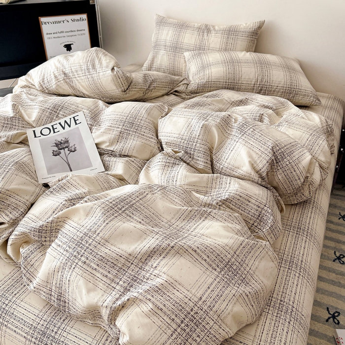 91家纺网 家纺一手货源 找家纺 耀悦家纺 2025新款40支全棉纯棉四件套ins卡通可爱风简约 自由派