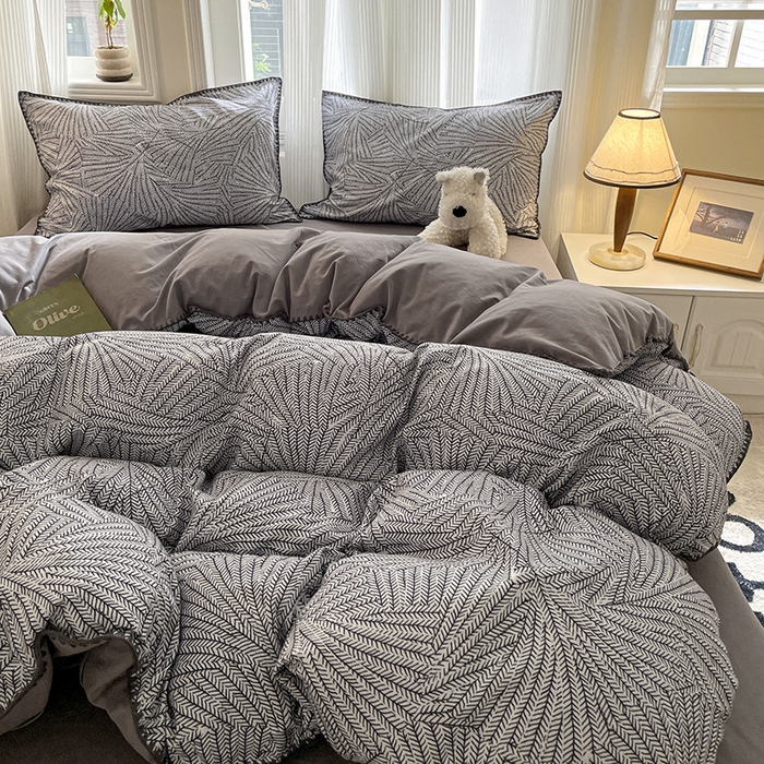 91家纺网 家纺一手货源 找家纺 置顶家纺 2024新款亲肤加厚磨毛四件套-觅咖 觅咖-灰色