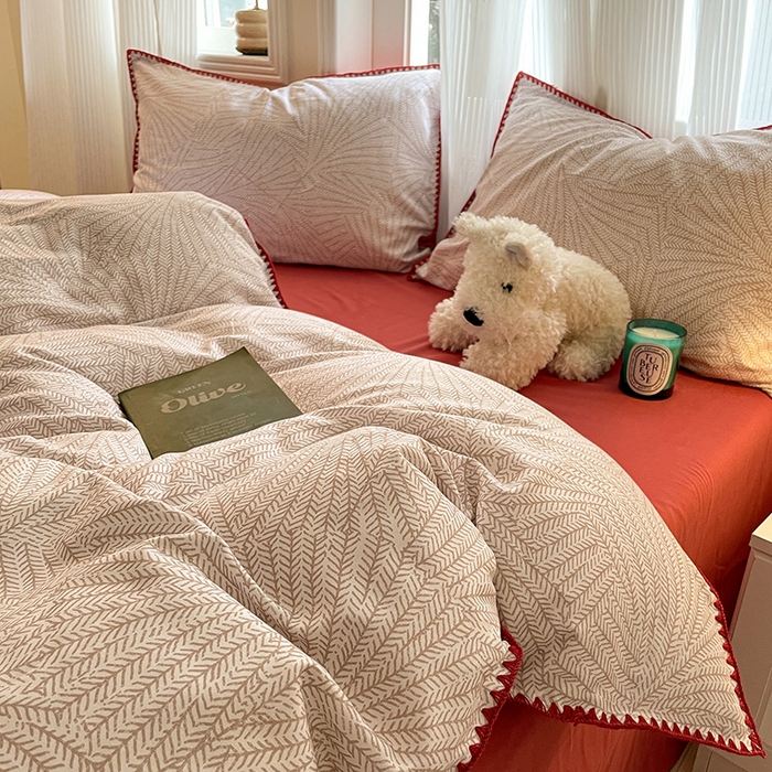 91家纺网 家纺一手货源 找家纺 置顶家纺 2024新款亲肤加厚磨毛四件套-觅咖 觅咖-咖色