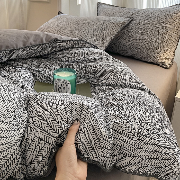 91家纺网 家纺一手货源 找家纺 置顶家纺 2024新款亲肤加厚磨毛四件套-觅咖 觅咖-灰色