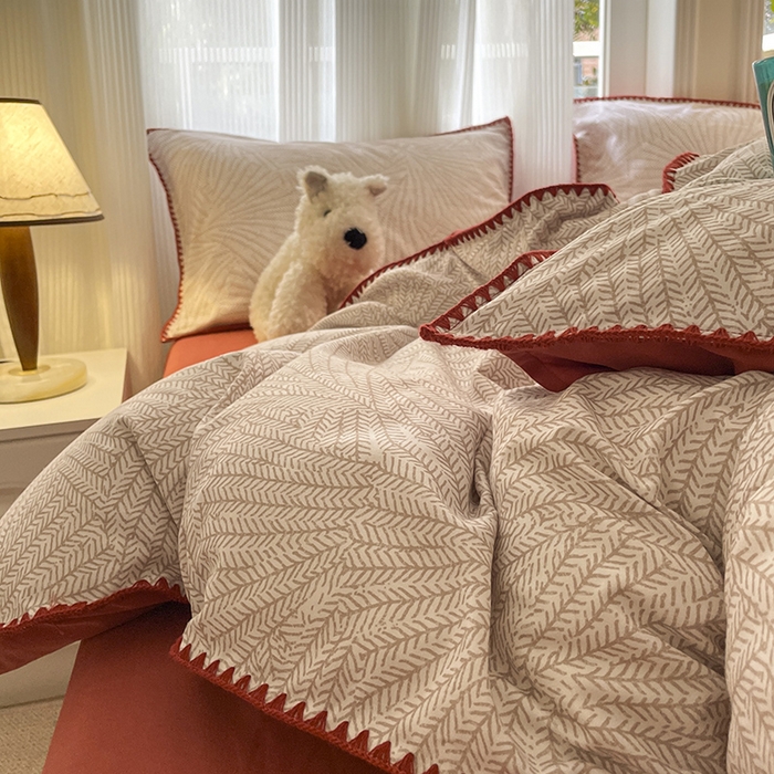 91家纺网 家纺一手货源 找家纺 置顶家纺 2024新款亲肤加厚磨毛四件套-觅咖 觅咖-咖色