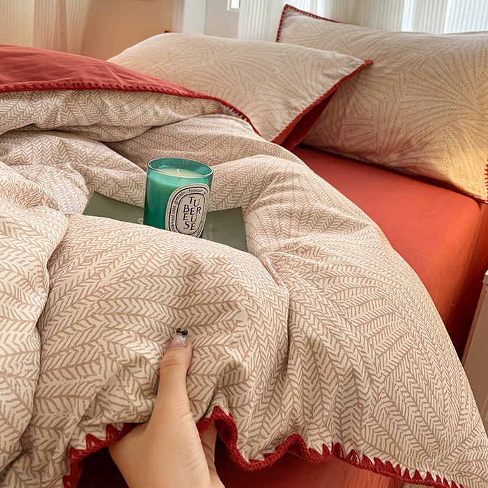 91家纺网 家纺一手货源 找家纺 置顶家纺 2024新款亲肤加厚磨毛四件套-觅咖 觅咖-咖色