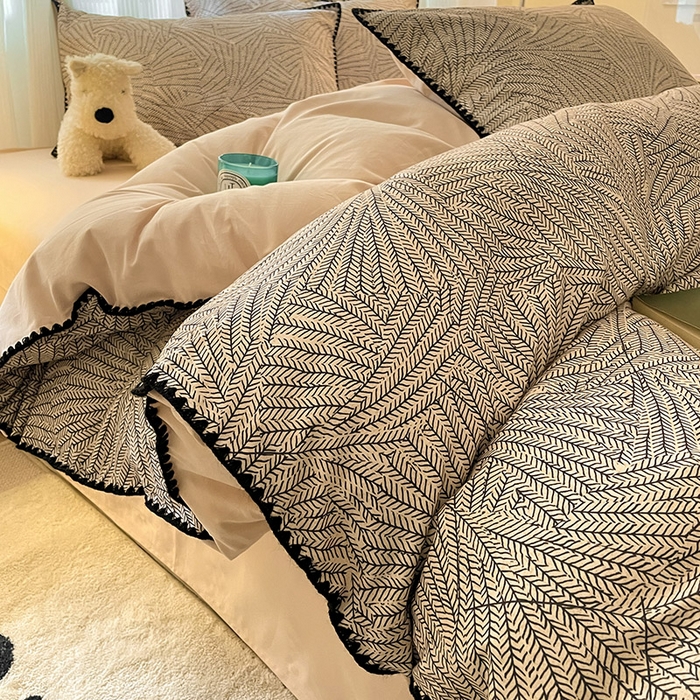 91家纺网 家纺一手货源 找家纺 置顶家纺 2024新款亲肤加厚磨毛四件套-觅咖 觅咖-浅香槟