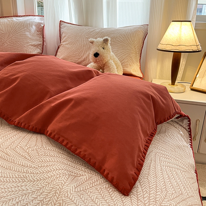 91家纺网 家纺一手货源 找家纺 置顶家纺 2024新款亲肤加厚磨毛四件套-觅咖 觅咖-咖色