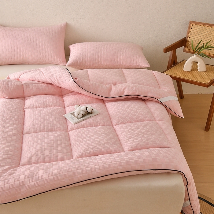 91家纺网 家纺一手货源 找家纺 培童家纺 2025华夫格床垫四季款学生宿舍单人床褥子榻榻米双人家用软床垫 华夫格-粉