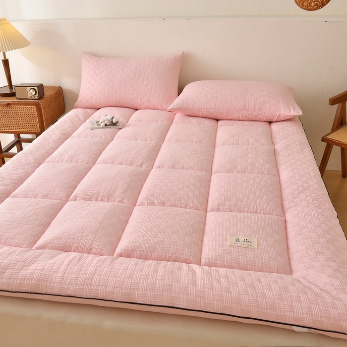 91家纺网 家纺一手货源 找家纺 培童家纺 2025华夫格床垫四季款学生宿舍单人床褥子榻榻米双人家用软床垫 华夫格-粉