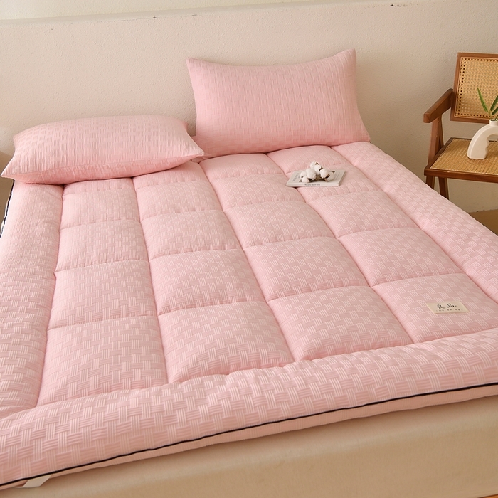 91家纺网 家纺一手货源 找家纺 培童家纺 2025华夫格床垫四季款学生宿舍单人床褥子榻榻米双人家用软床垫 华夫格-粉