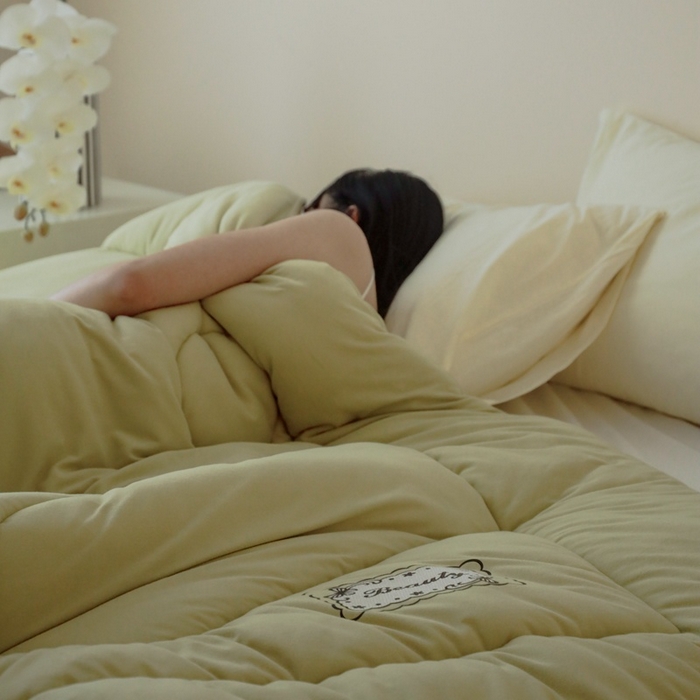 91家纺网 家纺一手货源 找家纺 申龙家纺 2025新款火岩暖绒冬被 初春绿