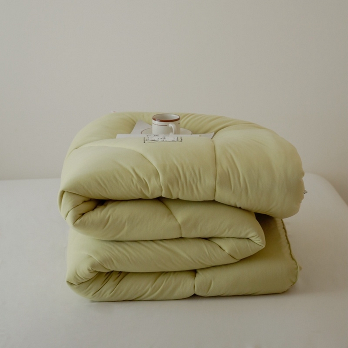 91家纺网 家纺一手货源 找家纺 申龙家纺 2025新款火岩暖绒冬被 初春绿