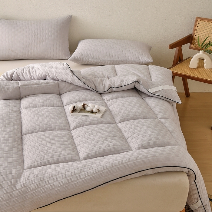 91家纺网 家纺一手货源 找家纺 培童家纺 2025华夫格床垫四季款学生宿舍单人床褥子榻榻米双人家用软床垫 华夫格-灰