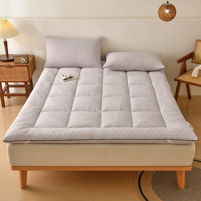91家纺网 家纺一手货源 找家纺 培童家纺 2025华夫格床垫四季款学生宿舍单人床褥子榻榻米双人家用软床垫 华夫格-灰