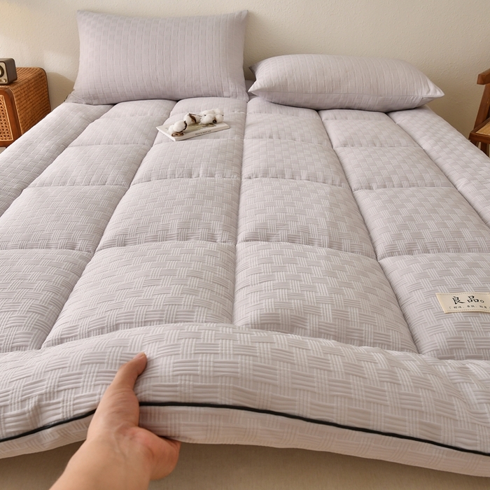 91家纺网 家纺一手货源 找家纺 培童家纺 2025华夫格床垫四季款学生宿舍单人床褥子榻榻米双人家用软床垫 华夫格-灰