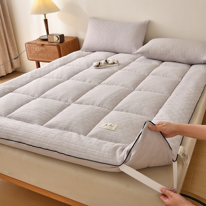 91家纺网 家纺一手货源 找家纺 培童家纺 2025华夫格床垫四季款学生宿舍单人床褥子榻榻米双人家用软床垫 华夫格-灰