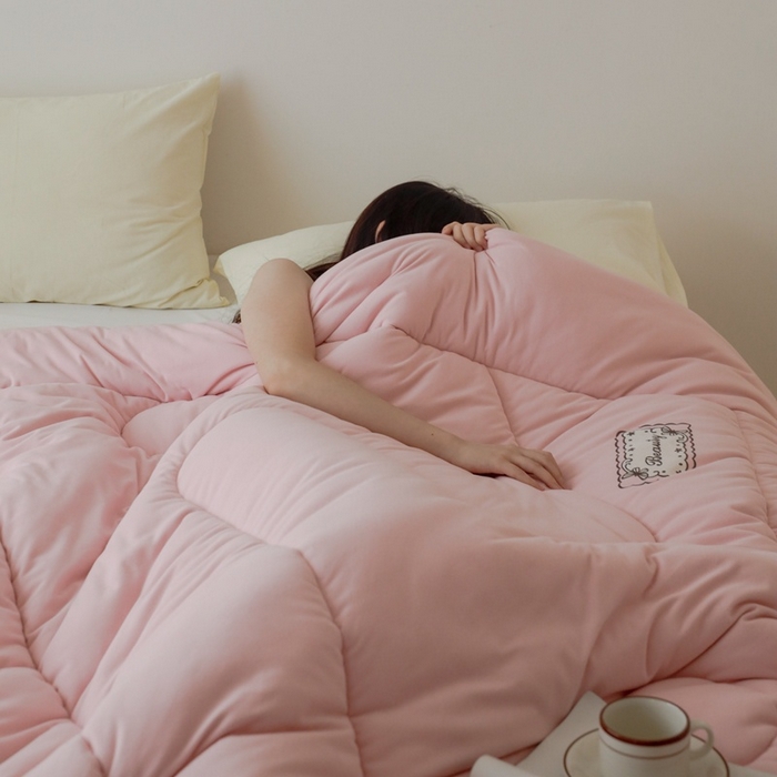 91家纺网 家纺一手货源 找家纺 申龙家纺 2025新款火岩暖绒冬被 木兰粉