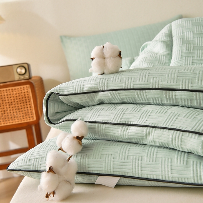 91家纺网 家纺一手货源 找家纺 培童家纺 2025华夫格床垫四季款学生宿舍单人床褥子榻榻米双人家用软床垫 华夫格-绿