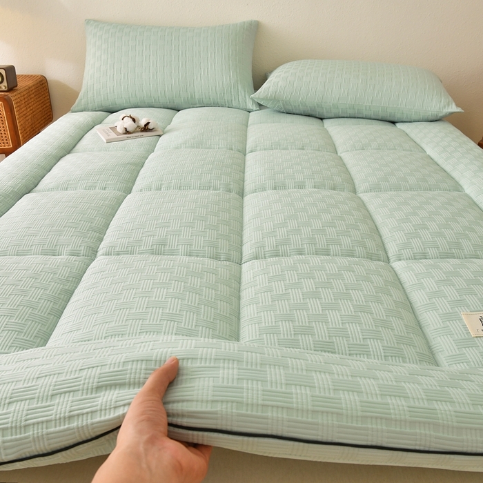 91家纺网 家纺一手货源 找家纺 培童家纺 2025华夫格床垫四季款学生宿舍单人床褥子榻榻米双人家用软床垫 华夫格-绿