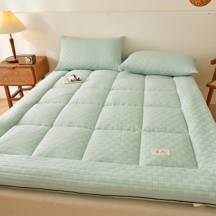 91家纺网 家纺一手货源 找家纺 培童家纺 2025华夫格床垫四季款学生宿舍单人床褥子榻榻米双人家用软床垫 华夫格-绿