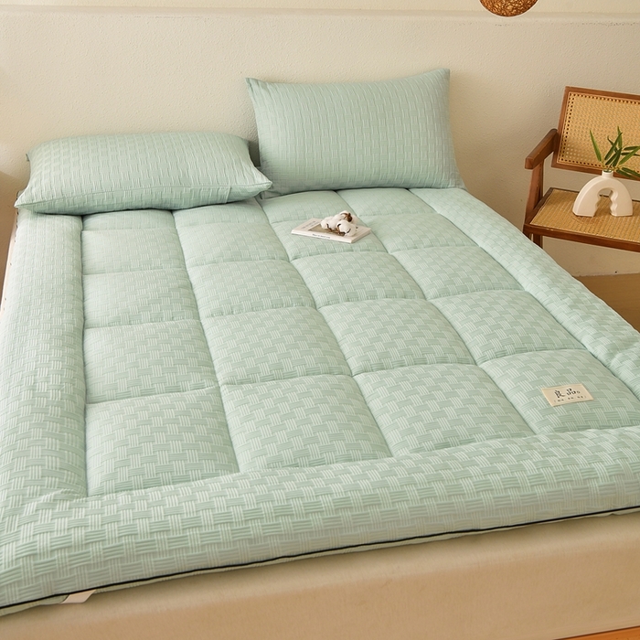 91家纺网 家纺一手货源 找家纺 培童家纺 2025华夫格床垫四季款学生宿舍单人床褥子榻榻米双人家用软床垫 华夫格-绿