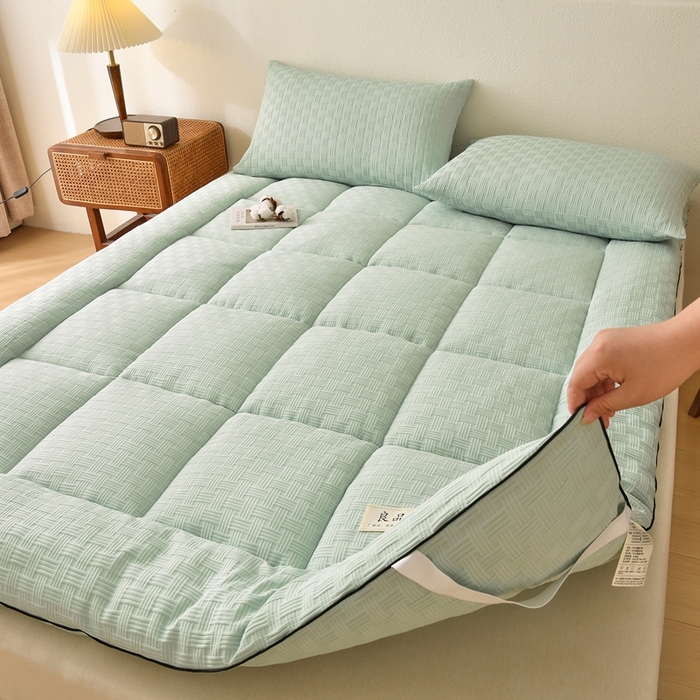 91家纺网 家纺一手货源 找家纺 培童家纺 2025华夫格床垫四季款学生宿舍单人床褥子榻榻米双人家用软床垫 华夫格-绿