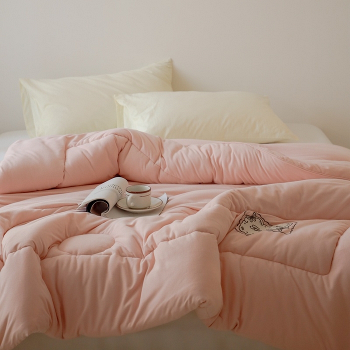 91家纺网 家纺一手货源 找家纺 申龙家纺 2025新款火岩暖绒冬被 暖玉纱