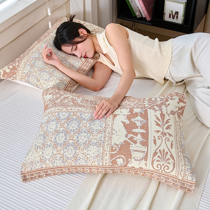 棠薇家纺 2025新款纯棉枕巾一对装男生100全棉枕头巾防头油轻奢高级感棉麻手感 骑士