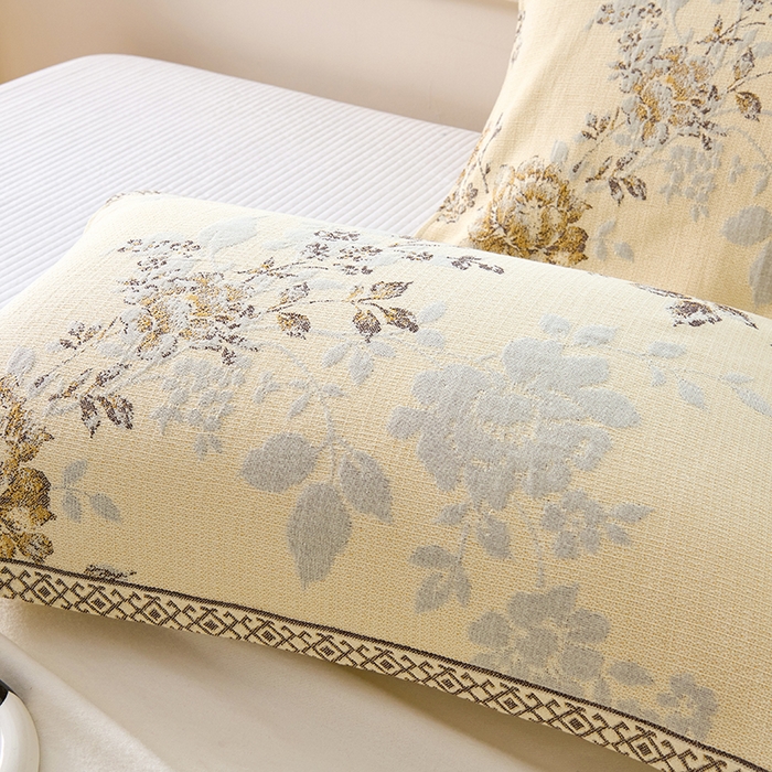 91家纺网 家纺一手货源 找家纺 棠薇家纺 2025新款纯棉枕巾一对装男生100全棉枕头巾防头油轻奢高级感棉麻手感 春暖花开