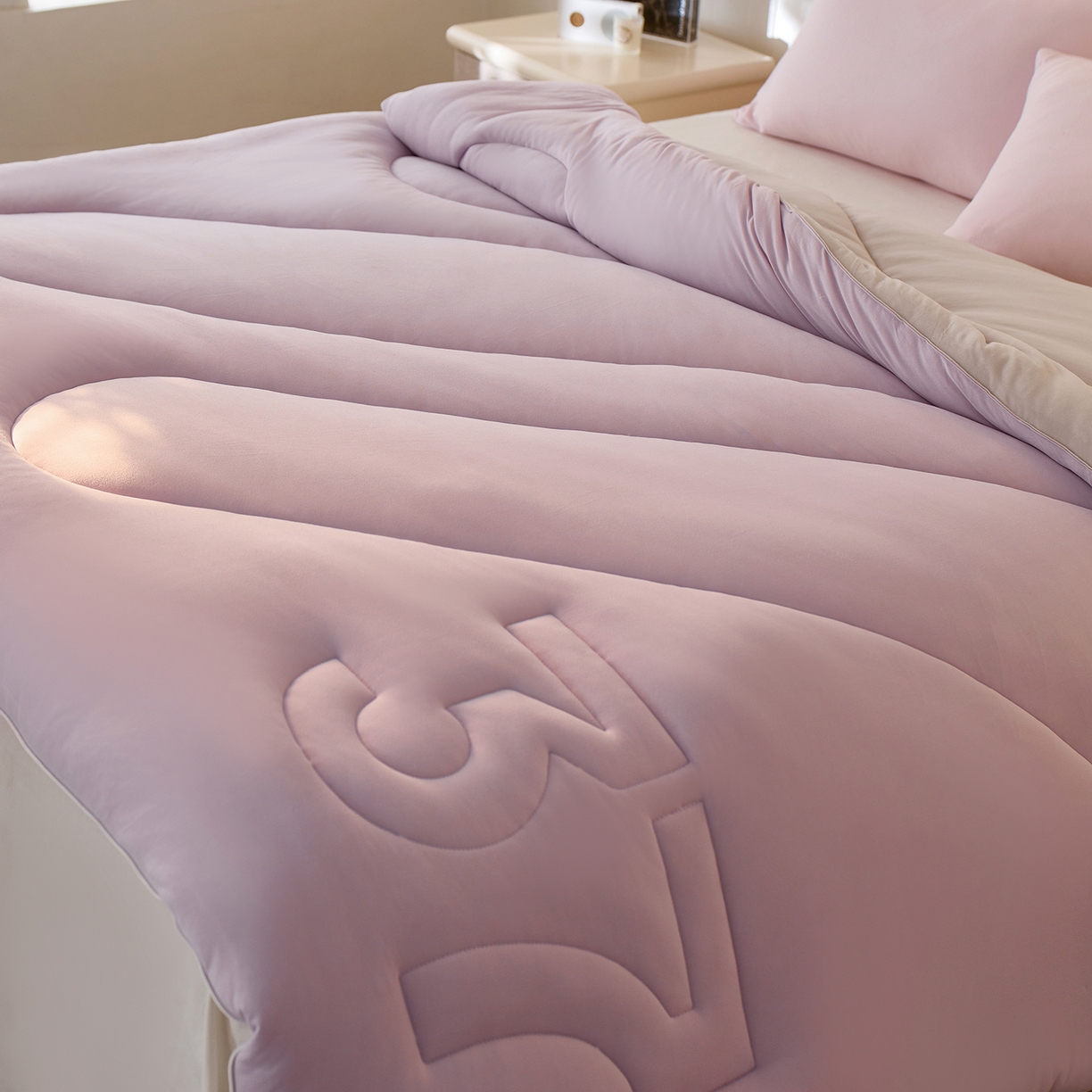 91家纺网 家纺一手货源 找家纺 安莱生活 2025新品37度恒温被被子被芯-风格一 恒温被-紫