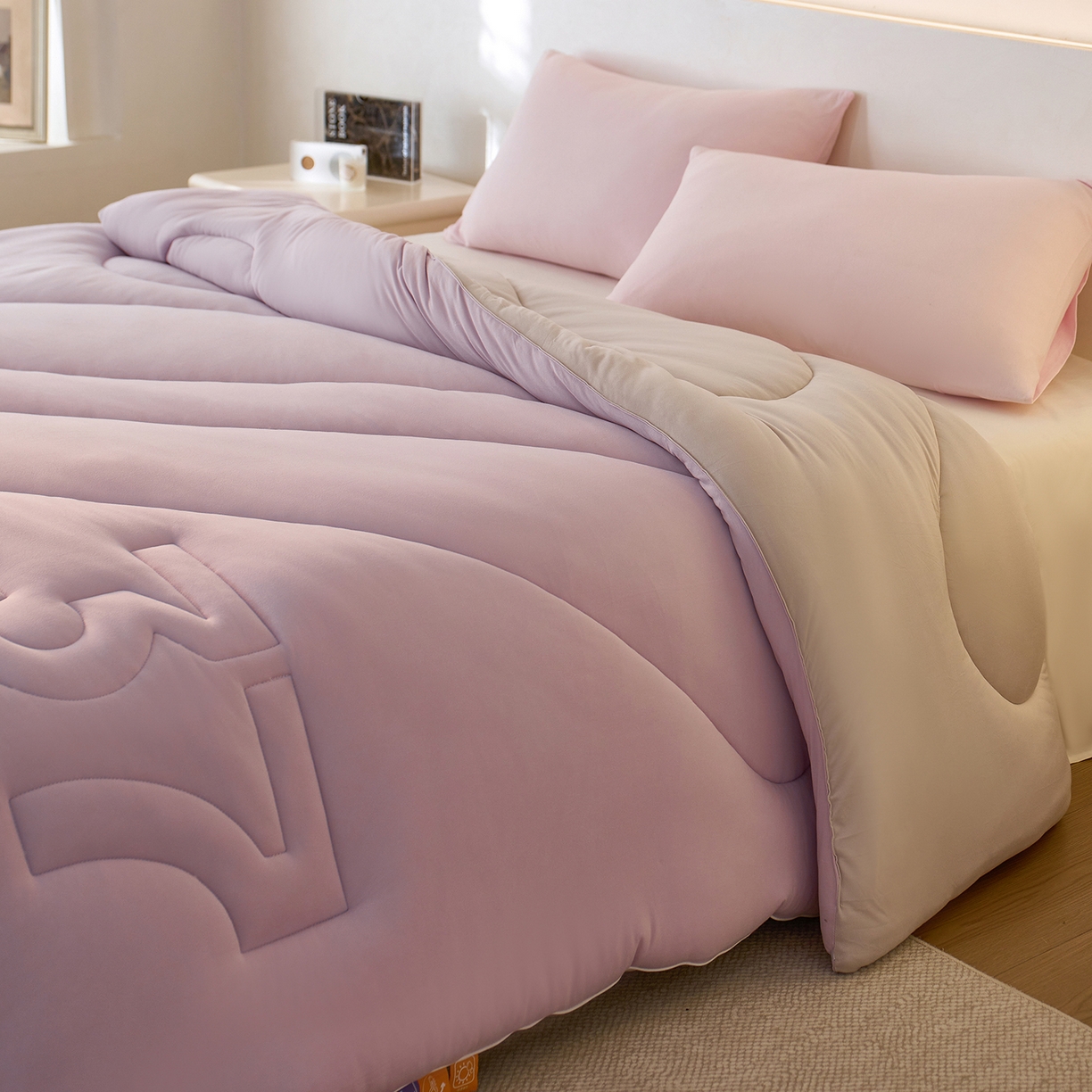 91家纺网 家纺一手货源 找家纺 安莱生活 2025新品37度恒温被被子被芯-风格一 恒温被-紫