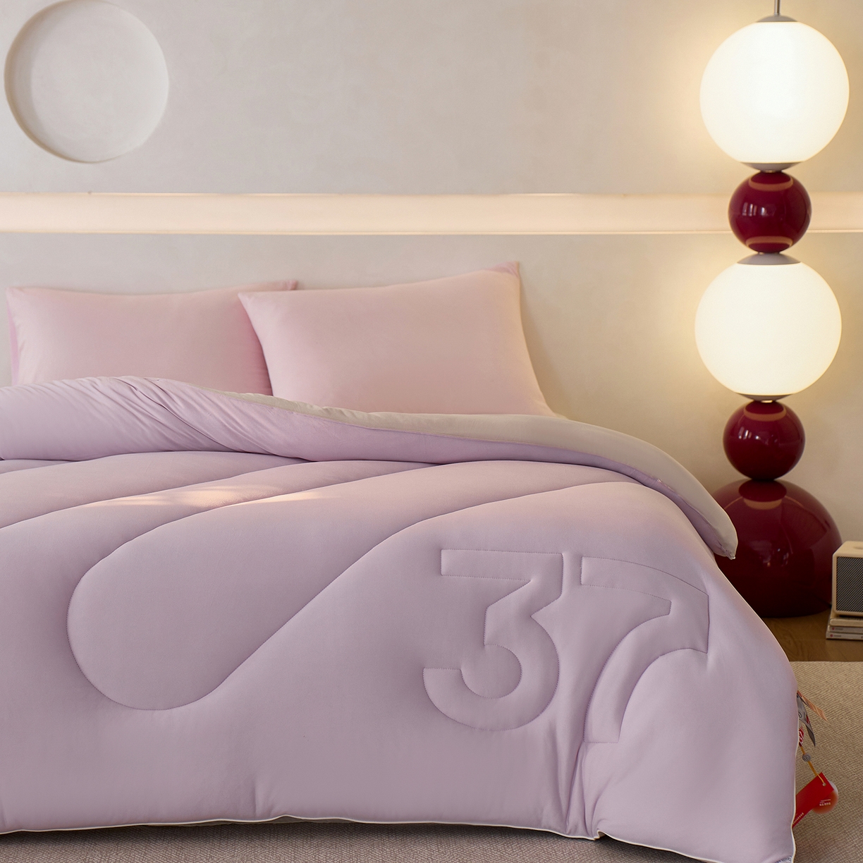 91家纺网 家纺一手货源 找家纺 安莱生活 2025新品37度恒温被被子被芯-风格一 恒温被-紫