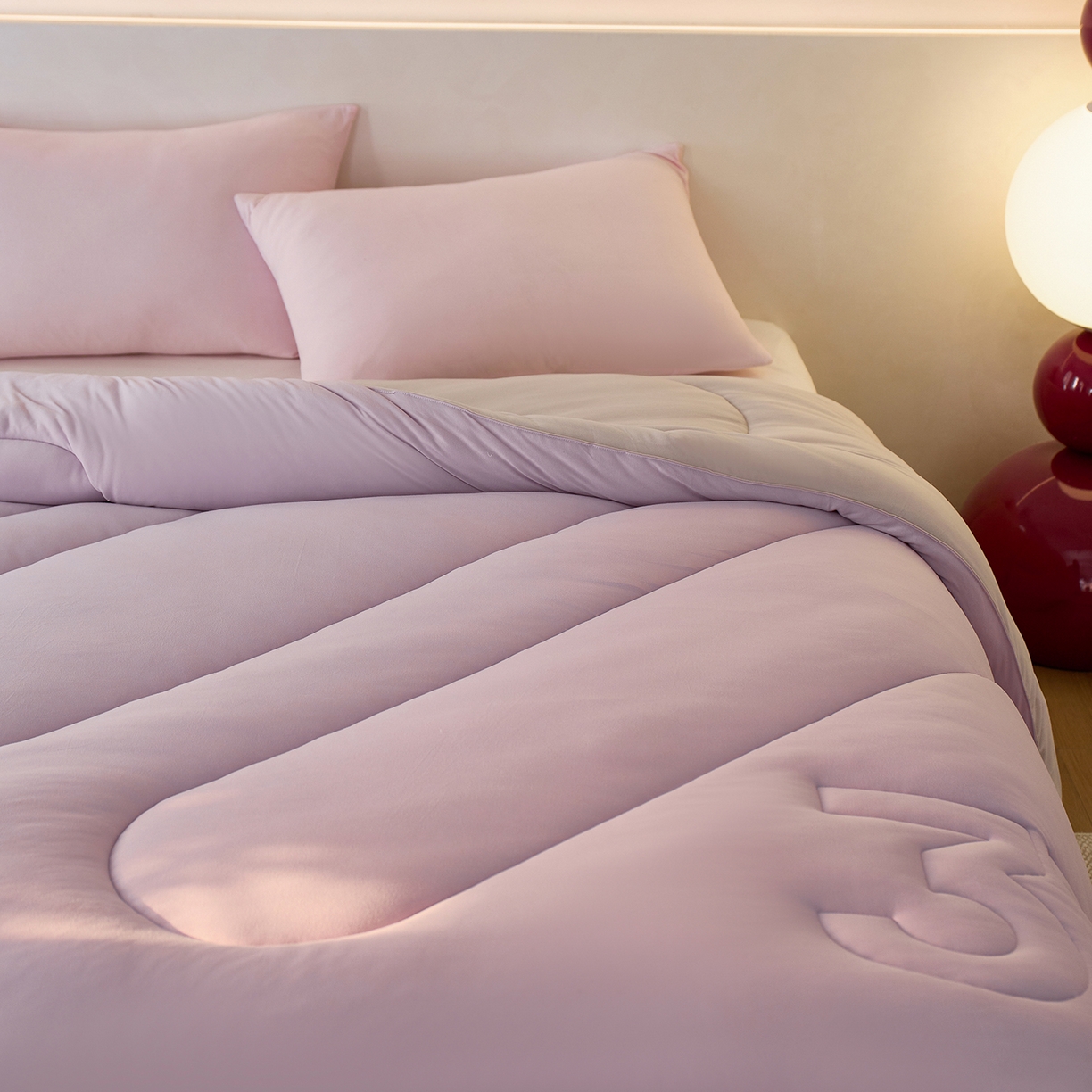 91家纺网 家纺一手货源 找家纺 安莱生活 2025新品37度恒温被被子被芯-风格一 恒温被-紫