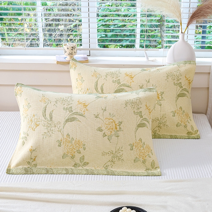 91家纺网 家纺一手货源 找家纺 棠薇家纺 2025新款纯棉枕巾一对装男生100全棉枕头巾防头油轻奢高级感棉麻手感 俏佳人