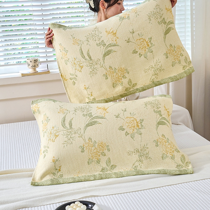 91家纺网 家纺一手货源 找家纺 棠薇家纺 2025新款纯棉枕巾一对装男生100全棉枕头巾防头油轻奢高级感棉麻手感 俏佳人